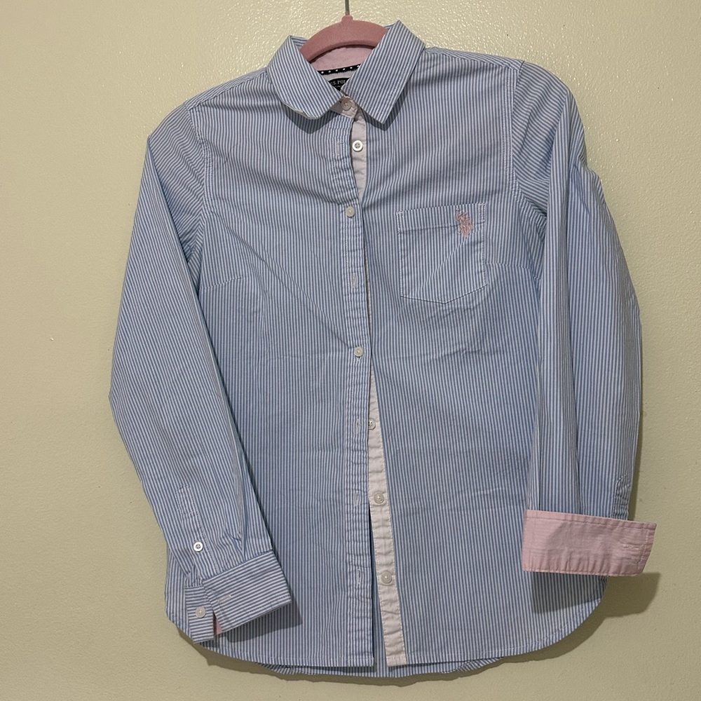Striped Poplin Long Sleeve Shirt